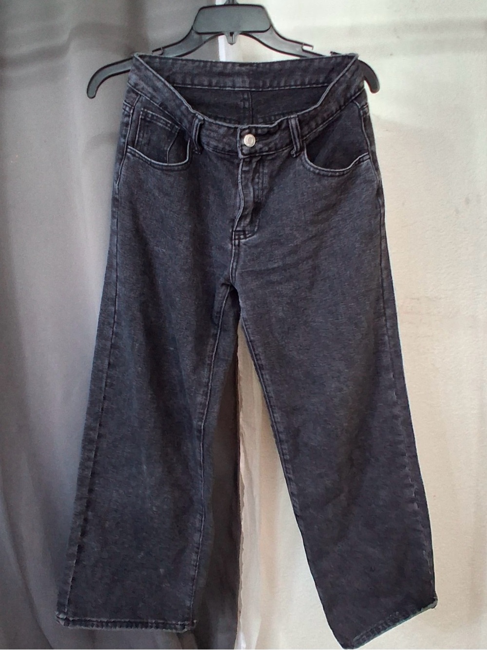 Wide Leg Black Denim Jeans for Women